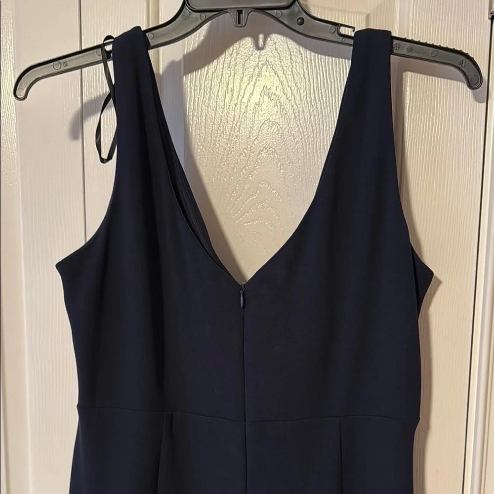 Elegant Navy High Low Women's Dress - Picture 5 of 7